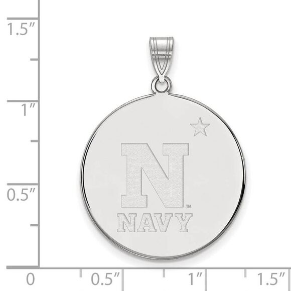 10k White Gold U.S. Naval Academy XL Disc Pendant - Picture 2 of 3